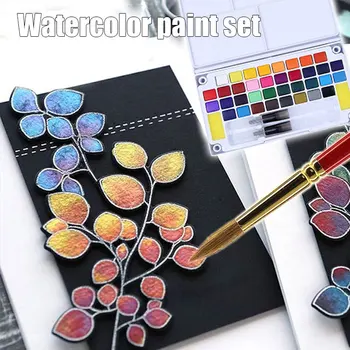 

Drawing Educational Toys for Children Solid Metallic Watercolor Brush Paint Kit Watercolor Water Painting Toys Set @M23
