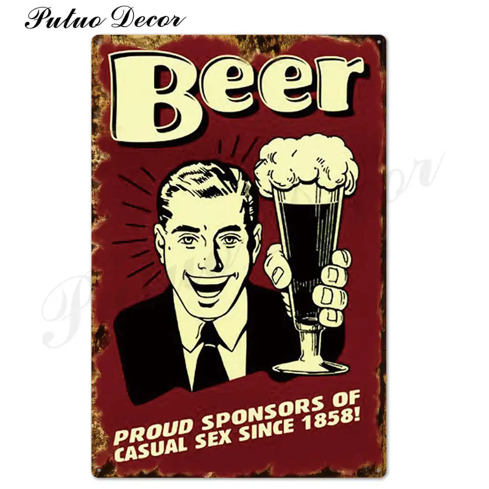 Funny Tin Sign Beer Metal Sign Plaque Metal Vintage Pub Iron Painting Wall Decor for Bar Pub Club Man Cave Metal Posters - Цвет: TH0380