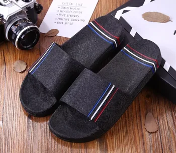 

Men Summer Big Size Slippers Leisure Vacation Slides Non-slip Bathroom Slippers Simple Flip-flops Men Soft Beach Shoes