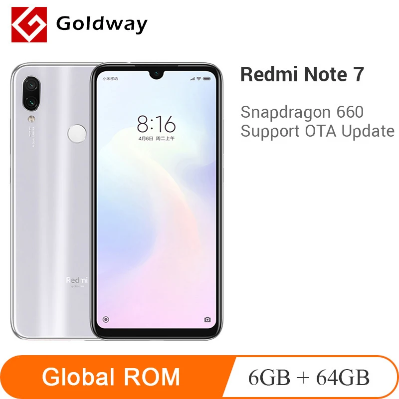 Смартфон Xiaomi Redmi Note 7 глобальной версии 6 ГБ ОЗУ 64 ПЗУ восьмиядерный процессор