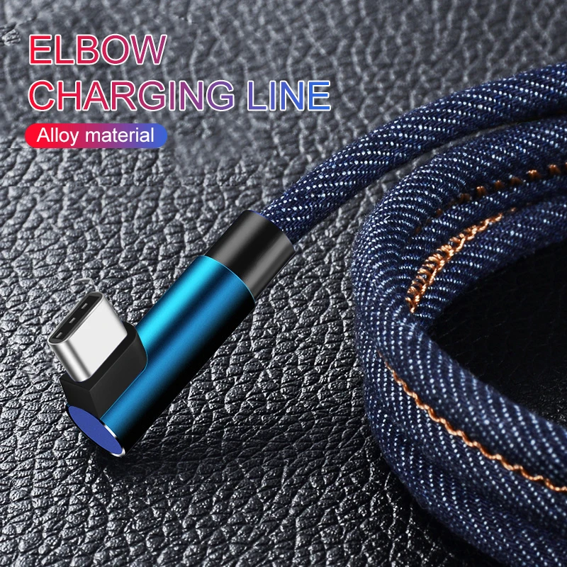 1 м usb type C 90 градусов быстрая зарядка Usb C кабель type C Usb зарядное устройство для передачи данных-c для samsung S8 S9 Note 9 8 для Xiaomi Mi8 Mi6