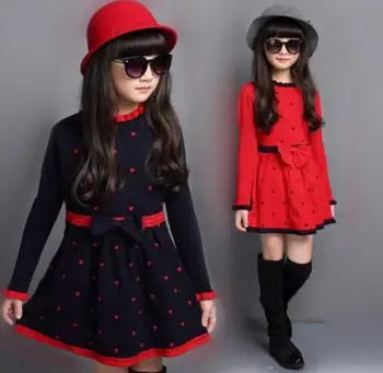 

4-12 Y Girls Clothes 2020 Spring Autumn Korean Children's long-sleeved Dress Casual Girls Dresses Winter Princess Clothing
