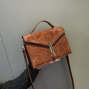 

Luxury Bags for Women Designer 2019 High Quality Leather Shoulder Crossbody Bag Small Flap Ladies HandBag Sac A Main Femme Brown