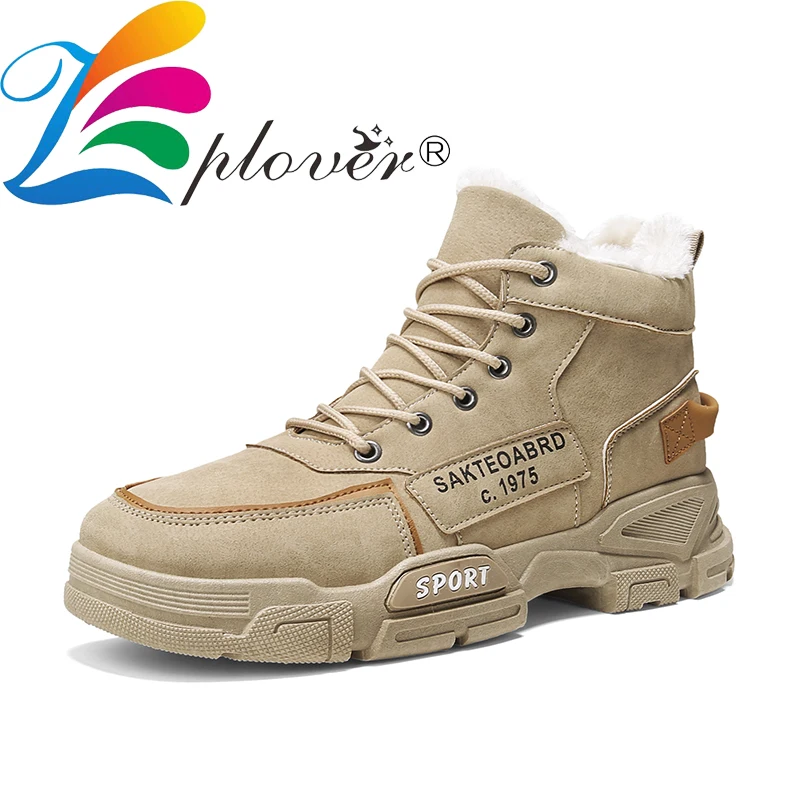 

2021 New Warm Winter Men Boots Cow Suede Leather Snow Boots For Men Safety Shoes Waterproof Outdoor Winter Work Shoes For Men