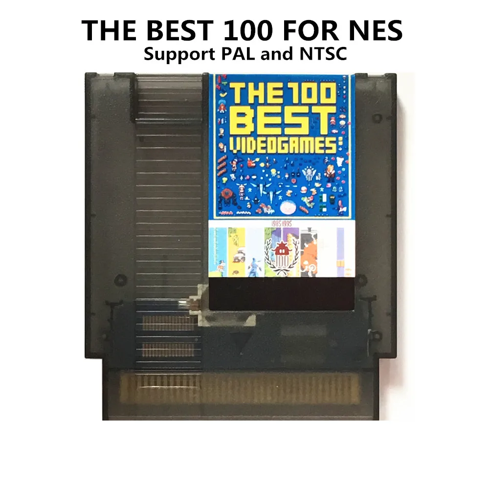Clear Black Лучший 100 видеоигр всех времен! Contra/Earthbound/Megaman 123456/Turtles 1234 NES сбор нескольких карт Поддержка PAL и NTSC - Цвет: Clear Black