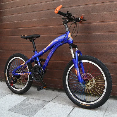 Бренд горный велосипед из углеродистой стали 21 скорость 20/24 дюймов колеса детский велосипед для леди открытый спортивный дисковый тормоз для BMX Bicicleta - Цвет: Blue