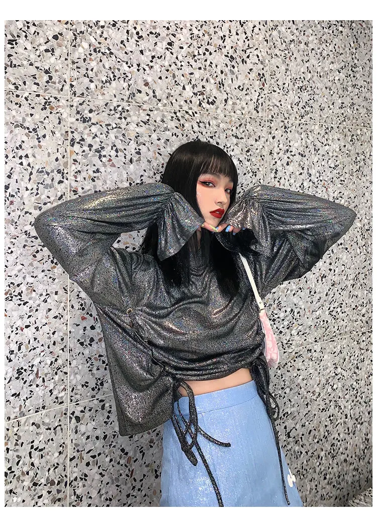 TVVOVVIN Sexy Pleated Drawstring Blouse Women Clothes Fashion Stand Collar Casual Match All Shirt Top Autumn New D245