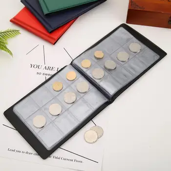 

PVC Coin Storage Album Money Holder Imitation Leather Pressing Craftsmanship 96 Sheets Penny Collection Book Case Gifts