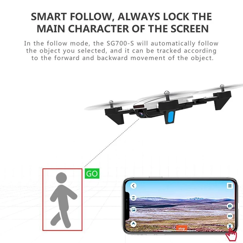 Hot-Sg700-D оптического потока складной четырехосный Самолет Rc Дрон с 1080P камера для дрона 1600Mah Wifi Rc Квадрокоптер вертолет игрушки