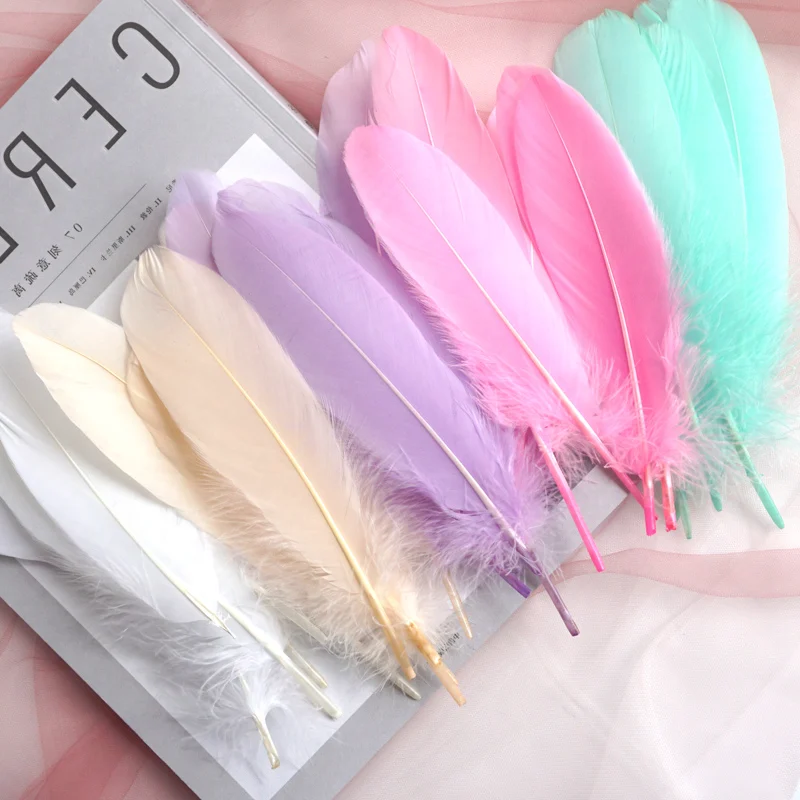 Goose Feathers 50pcs Natural Goose Feathers Plumes 15-20cm for Home Decoration Craft DIY Party Jewelry Decoration