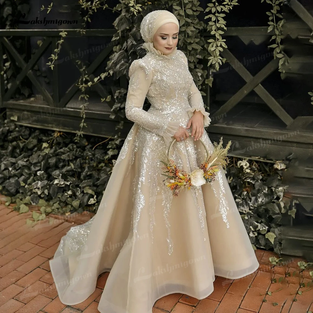 Vestidos de Noche musulmanes de manga larga para mujer, vestidos de fiesta de boda de lujo de Dubái, vestido árabe Formal de baile de graduación, 2022| de noche| - AliExpress