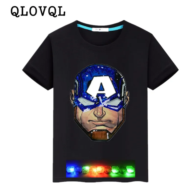 Футболка детская хлопковая со светодиодной подсветкой на возраст 2 14