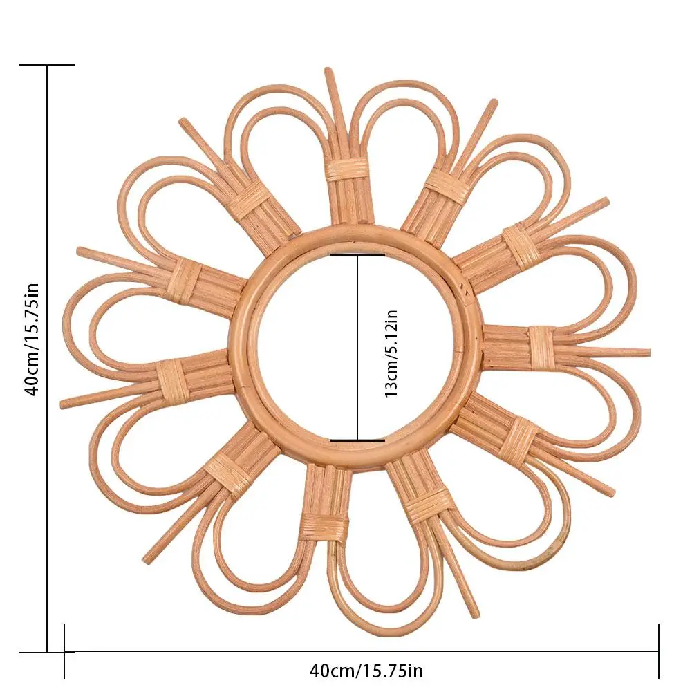 Нордическая натуральная лоза украшение стены кулон ротанга зеркало ручной работы рамка с цветами гостиная спальня настенное украшение