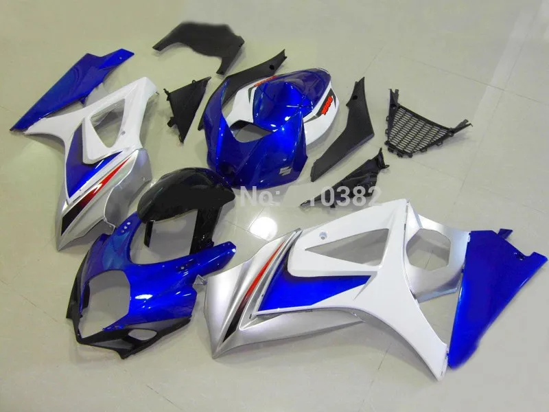 4 бесплатных подарка ABS мотоцикл обтекатели комплект подходит для Suzuki GSXR1000 2007 2008 K7 07 08 Обтекатели синий белый
