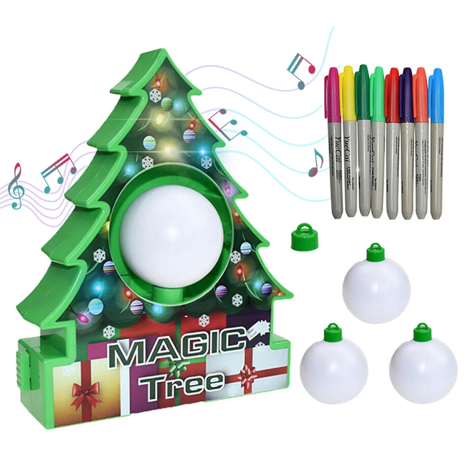 

Kids Educational Toys Electric Drawing Ball Christmas Decoration Ornament Tree DIY Rainbow Xmas Toy Gift Paint Game For Kid Gift