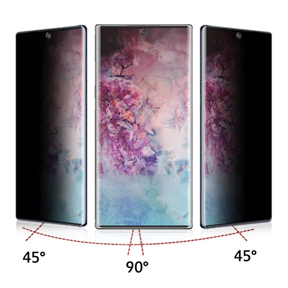 Полный жидкий клей УФ Защита экрана для samsung Galaxy Note 8 9 10 S8 S9 S10 Plus закаленное стекло против шпиона