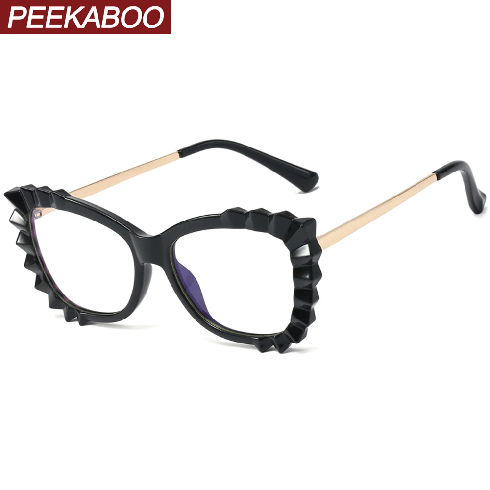 Женские винтажные очки кошачий глаз Peekaboo Модные прозрачные с защитой от