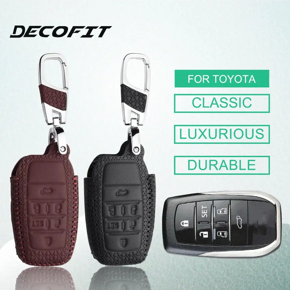 

Leather Key Cover for TOYOTA ALPHARD Vellfire Previa Tarago 6 button 2015–2019 Replacement Case Remote Keyless keychain Shell