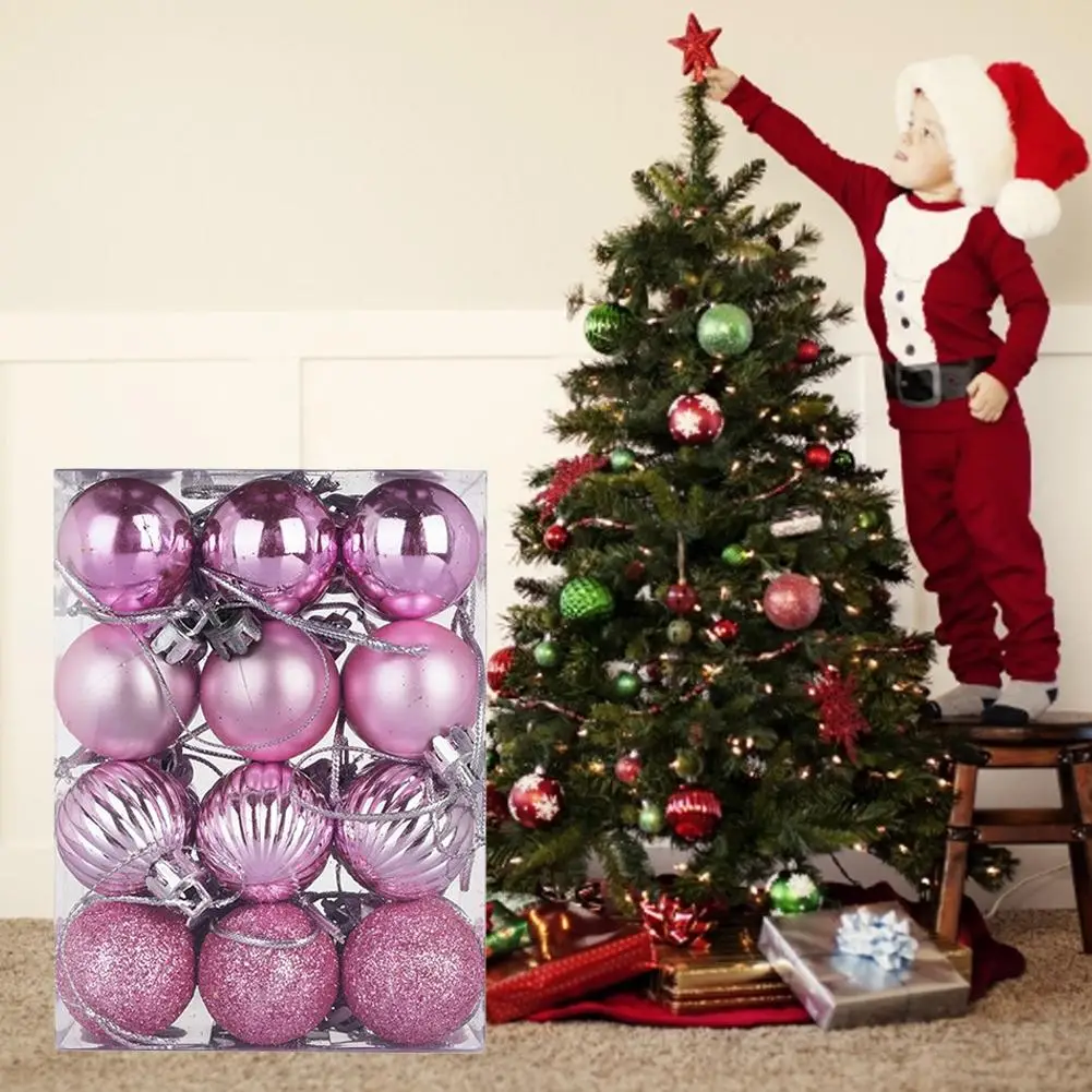 Christmas Tree Hanging Ball Plastic Painted Ball Party Supplies for Family Gathering Christmas Party Decoration