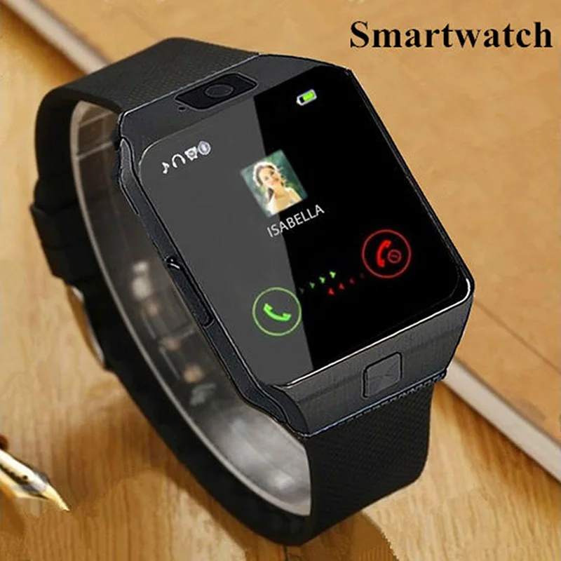 Reloj Smartwatch умные цифровые часы для женщин DZ09 спортивные Смарт-часы для мужчин для телефона Android Мужские Женские часы relogio - Цвет: Черный