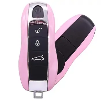 

50pcs/lot POR 3 Buttons Smart Remote Key Case (CAR) HU66 Has Concave Pink Gloss