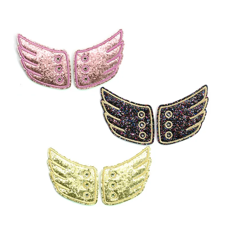 Блестящая Розовая обувь с крылышками для взрослых украшенная парусиновой обуви