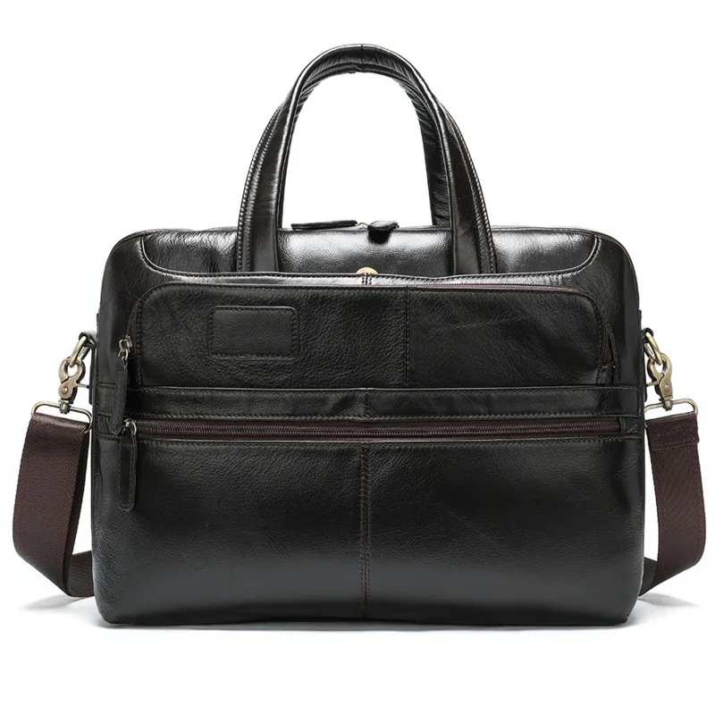 Genuine Leather Briefcase Men Large Capacity Bag For Man Laptop Bag Messenger Bags Male Crossbody Bag Shoulder Mens Leather Bag