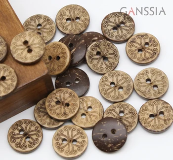 

50pcs/lot Size: Round Natural coconut 2 holes buttons, Unique design button, Accssories sewing button (ss-904)