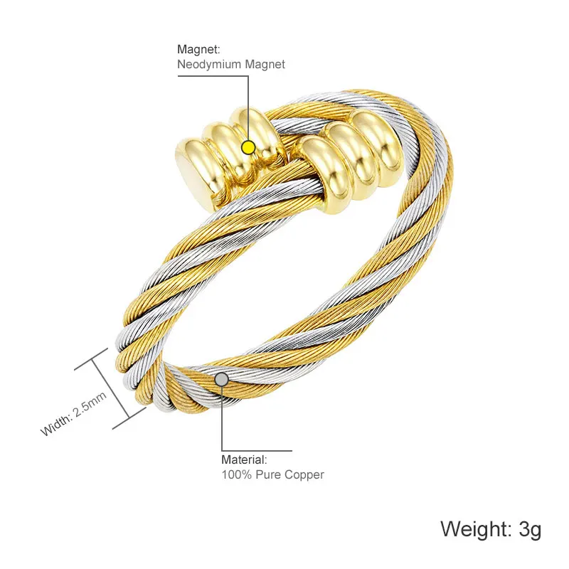 Escalus, женские магниты, 2 тона, серебро, золото, магнитные женские ювелирные изделия на безымянный палец, биоэнергия, здоровье, модный ювелирный подарок, Шарм