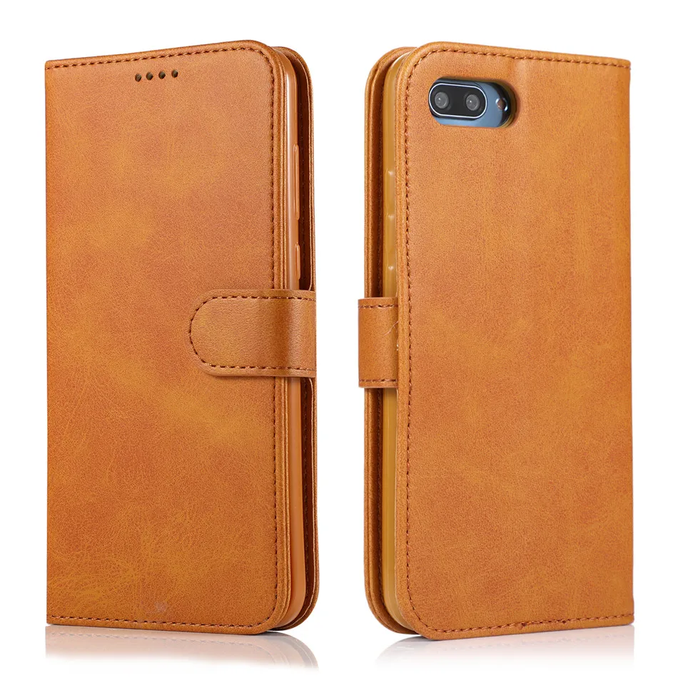 Light Brown Кожаный чехол ручной работы для huawei Honor 8X8 S 8C 7C 7A Pro Honor 10 Lite держатель для карт кошелек флип-чехол для huawei Honor 9X Pro 8X - Цвет: Light Brown
