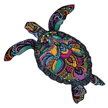 

Unique Shaped Puzzles Flower Sea Turtle Wooden Jigsaw 100 200 300 Pieces Wood Toy Game for Kids Boy Girl Christmas Birthday Gift