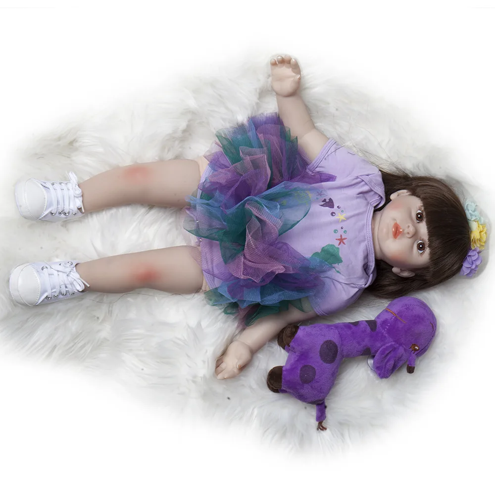 Pickwoo 23'57cm bebes кукла-Реборн, кукла для маленькой девочки, мягкий силиконовый хлопок, Boneca reborn Brinquedo, подарки на день детей, игрушки, plamate