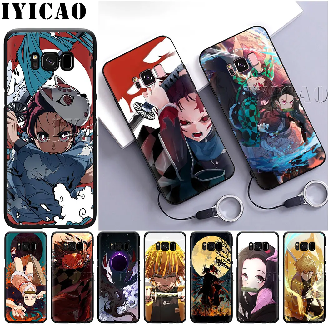 Мягкий силиконовый чехол IYICAO Demon Slayer Kimetsu no Yaiba для samsung S6 S7 S8 Edge S9 S10 Plus