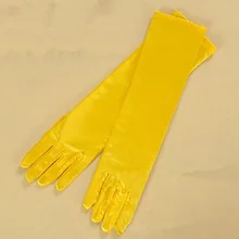 Синие, серые, золотые, желтые, розовые перчатки для выпускного вечера, вечерние, один размер, модные, эластичные, сатиновые, налокотники, женские перчатки Guantes Boda ST017