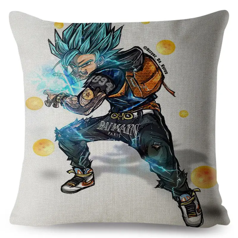 Мода Dragon Ball тату Сон Гоку наволочка домашний декор чехол для подушки с мультяшным принтом японские подушки с аниме чехол для дивана 45*45 см - Цвет: 1
