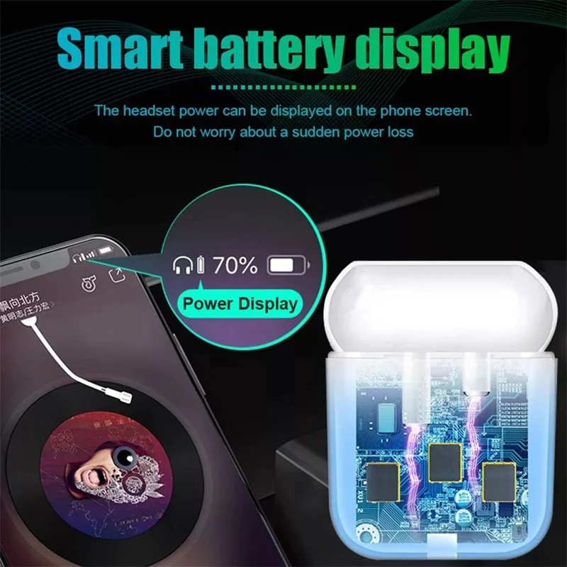 Оригинальные всплывающие наушники I10 TWS Bluetooth 5,0, мини беспроводные стерео сенсорные наушники, настоящие беспроводные наушники, гарнитура для IPhone