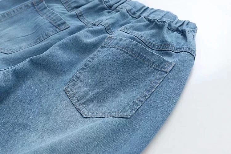 Женские джинсовые штаны с вышитыми шариками, с высокой талией, Милые Мягкие осенние прямые джинсовые штаны, синие женские длинные брюки