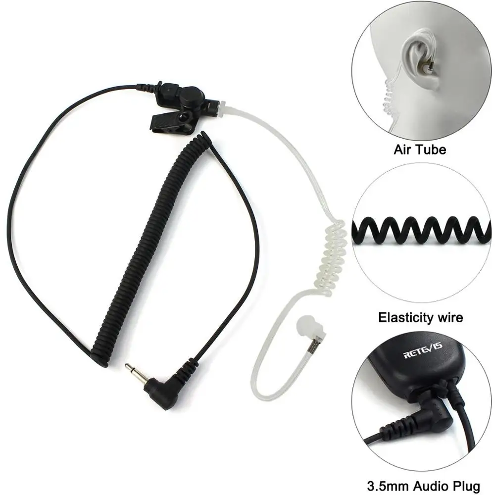 

Retevis 3.5mm Audio Plug Listen/Receiver Only Surveillance Air Tube Earpiece for Motorola Two-way Radio Speaker Mic