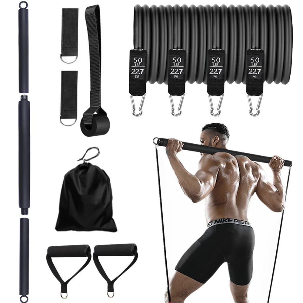 Kit de Barre de Pilates avec Bandes Empilables, Équipement d'Entraînement  pour Jambes, Hanches, Taille et Bras, 3 Sections - AliExpress