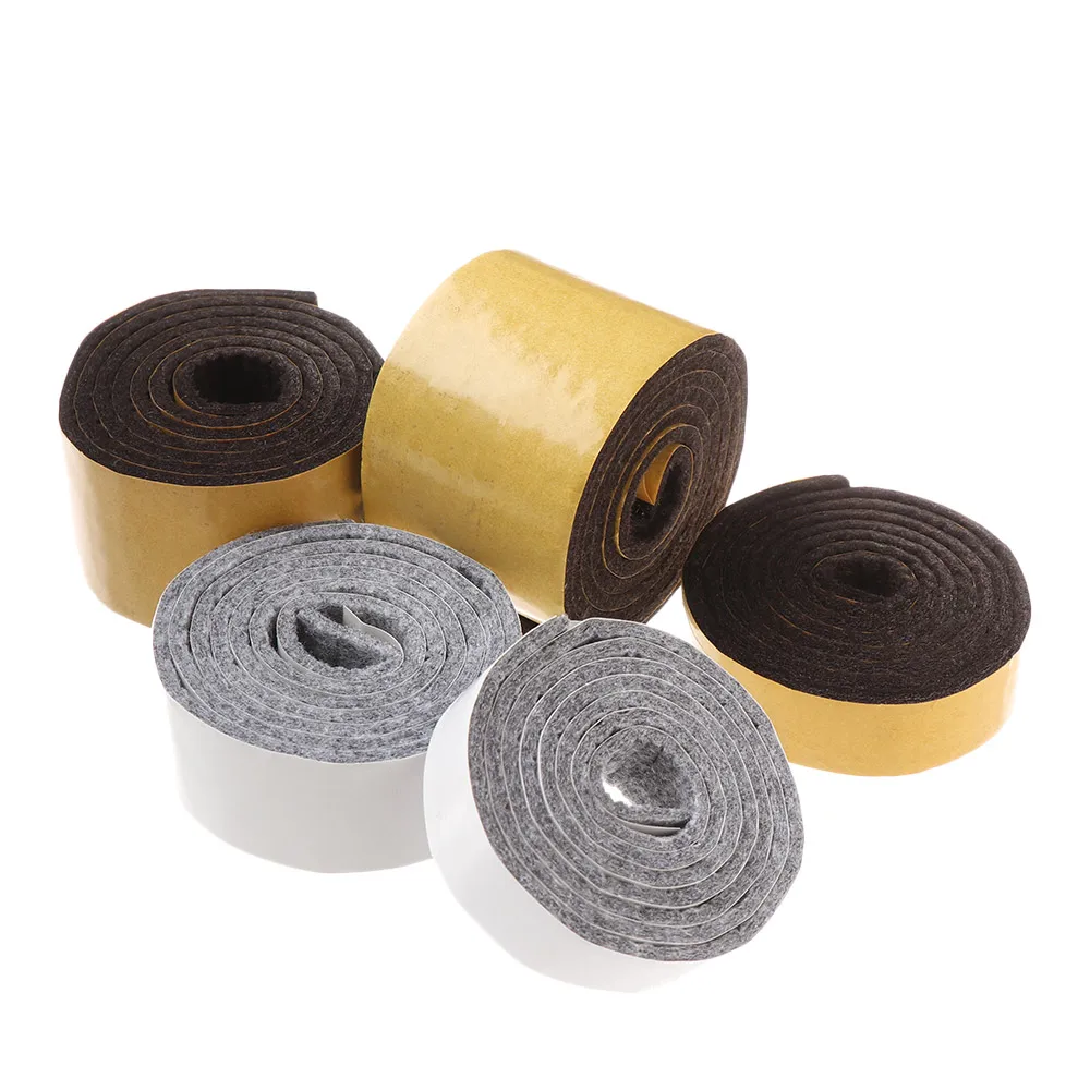 2pcs Self Adhesive Felt Tape Polyester Felt Strip Roll Black