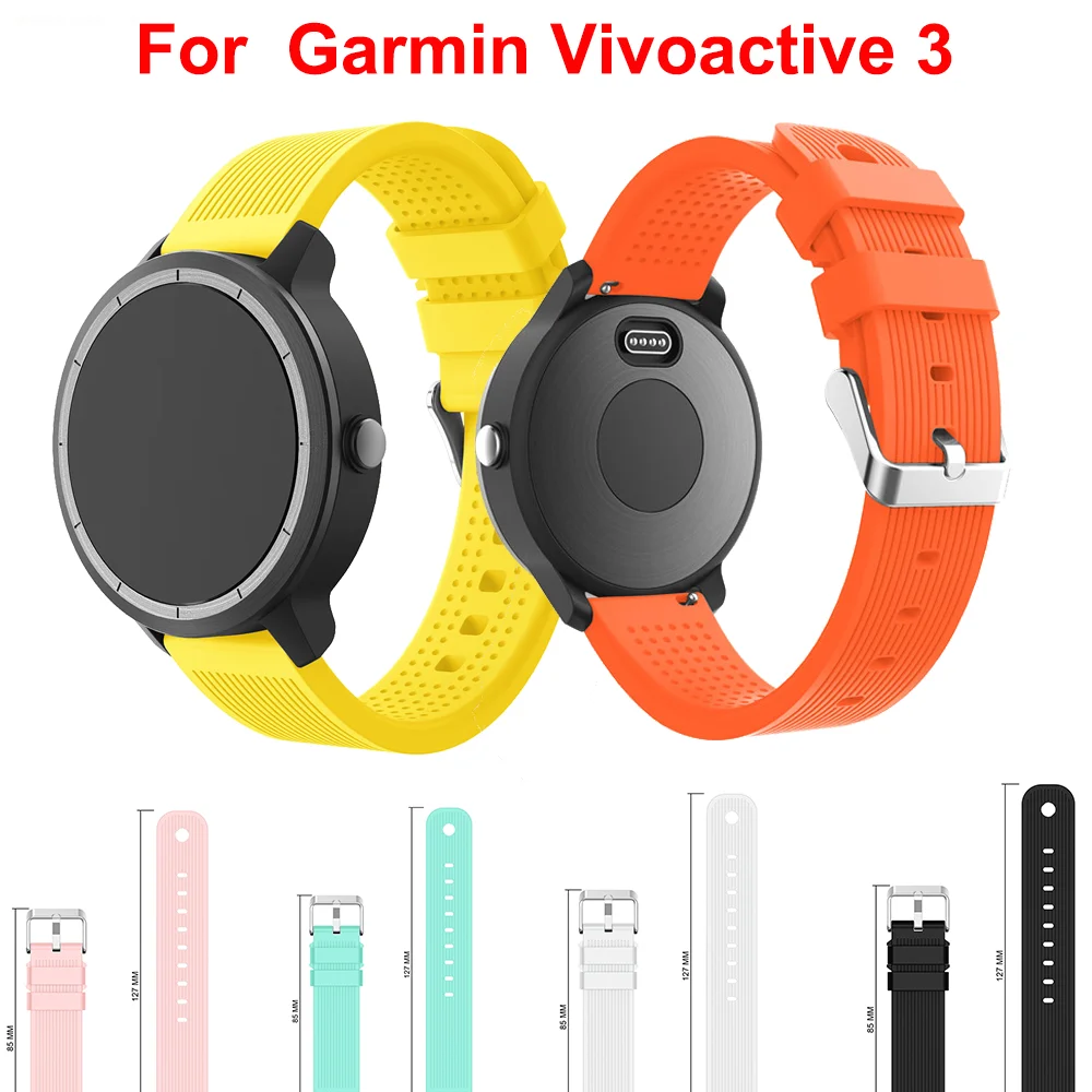 Цветной мягкий силиконовый сменный ремешок для Garmin Vivoactive 3 Vivomove смарт браслет