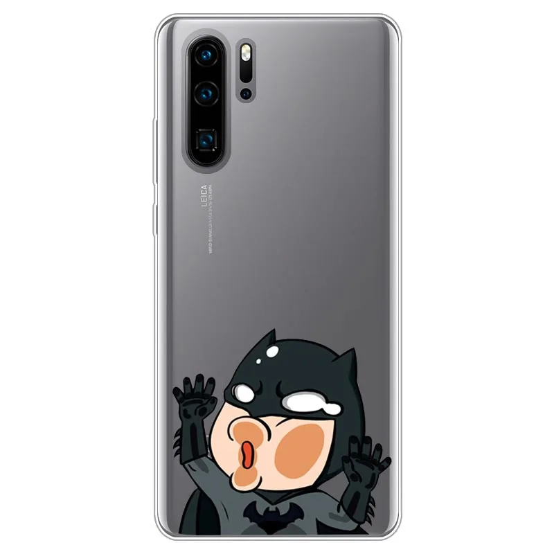 Забавный силиконовый чехол для huawei P30 P20 P10 P9 Pro Lite Plus прозрачные мягкие полуобернутые Чехлы паук Дэдпул Железный человек Coque - Цвет: Color 7