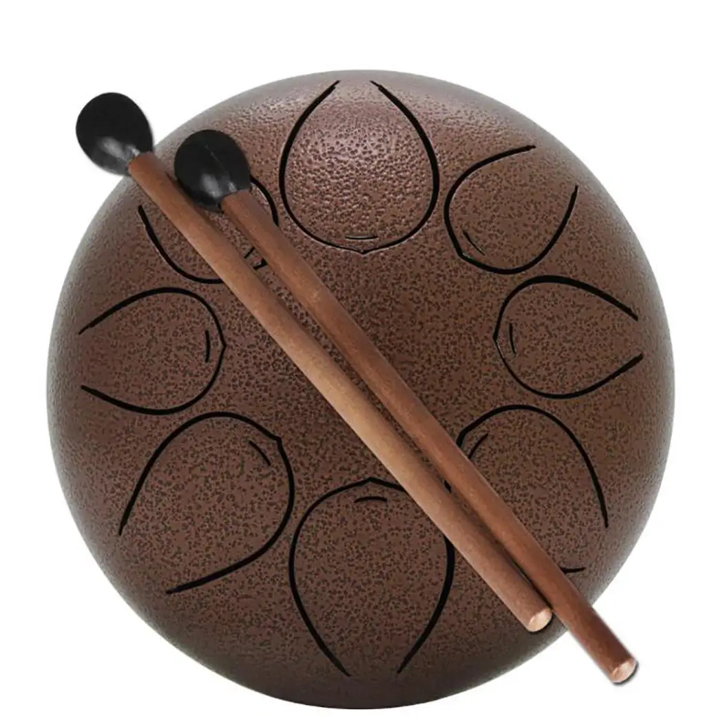 

5 Inch Mini Steel Tongue Drum with 8 Notes Professional Percussion Reproduce, forget your worries Instrument
