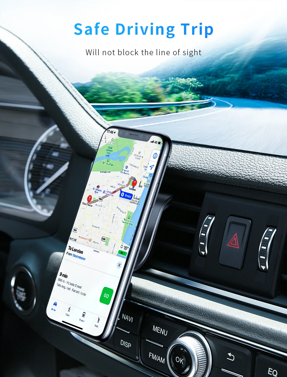 New Magnetic Car Phone Holder Mini Air Vent Clip Mount 360 Metal Magnet Mobile Stand For iPhone 11 Pro Max Smartphones In Car