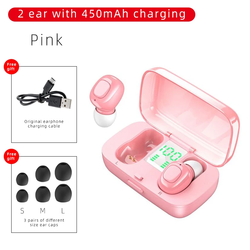 with 450mAh charging CHAURE TWS наушники Bluetooth V5.0 вкладыши беспроводные наушники шумоподавление игровая гарнитура с HD микрофоном для xiaomi samsung - Цвет: with 450mAh charging