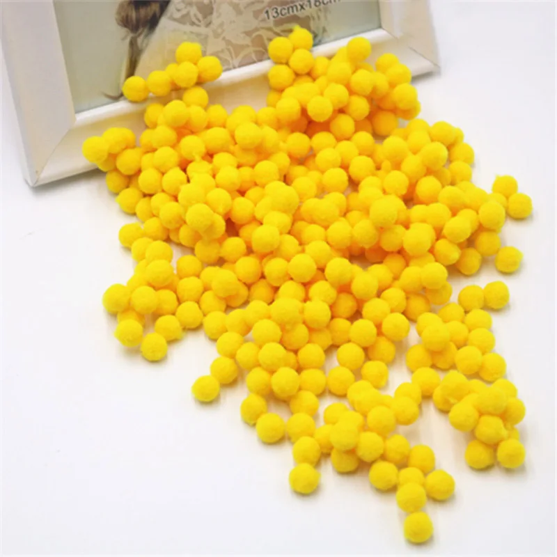 Deep yellow Популярные помпоны для рукоделия, шитье, домашнее украшение, горячая Распродажа, искусство, высокое качество, мягкий меховой шар, свадебные игрушки, сделай сам 2000 шт./лот, 8 мм - Цвет: Deep yellow