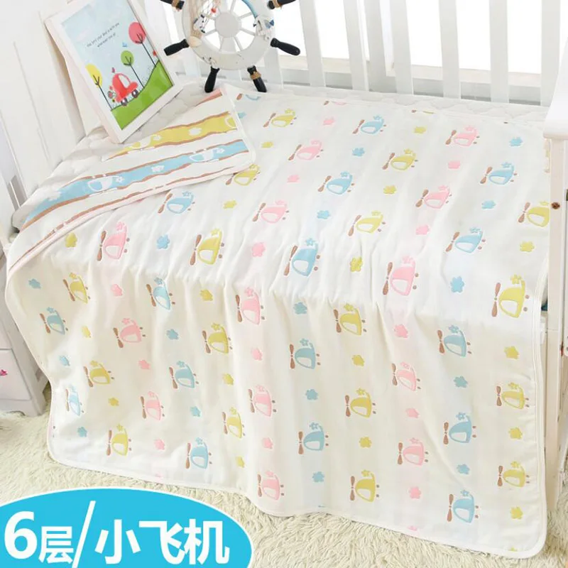 Детское постельное белье одеяло для новорожденных девочек животных пеленки-одеяла обертывание для детей 6 слоев хлопка 120*150 см - Цвет: YJM002A