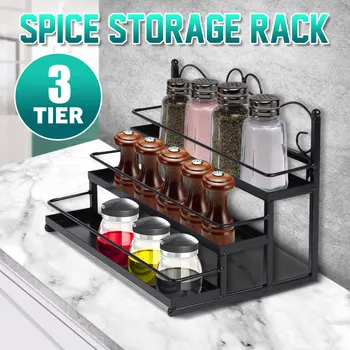 

Kitchen Spice Organizer Rack Multi-Function Rotating Storage Shelf Kitchen Cabinet Cupboard Organizer Kitchen Storage Rack