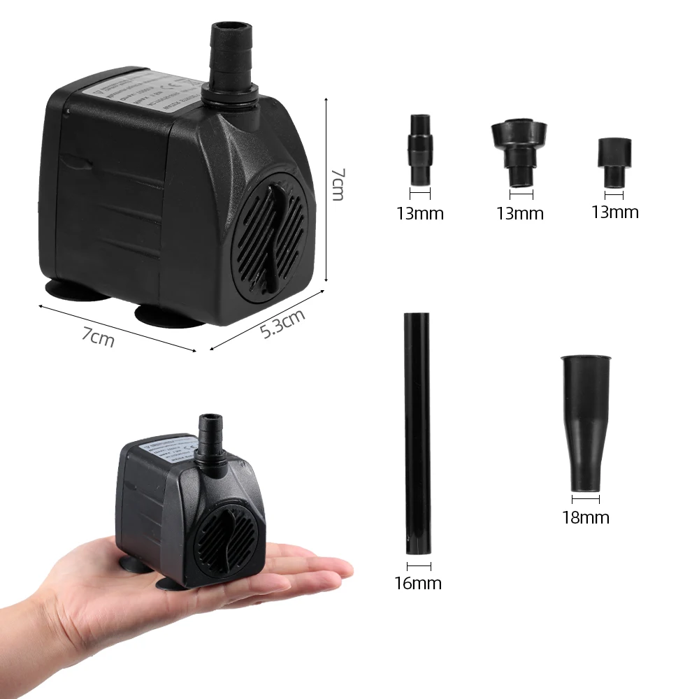 Новый мини ультра тихий USB водяной насос со светодиодной подсветкой для