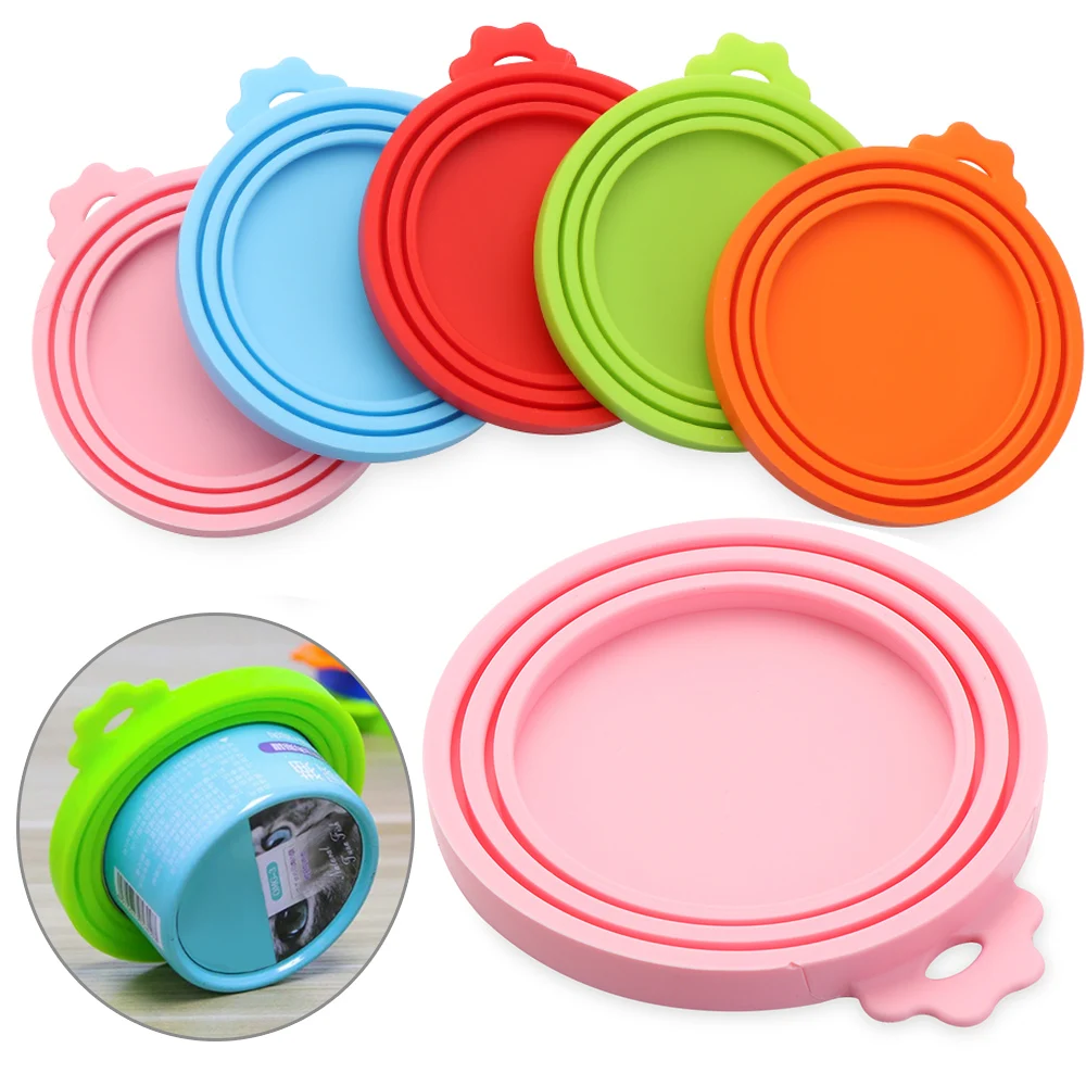 3 In 1 Reusable Food Storage Keep Fresh Tin Cover Cans Cap Pet Can Box Cover Silicone Can Lid Hot Kitchen Supply Mould Proof Hot 2